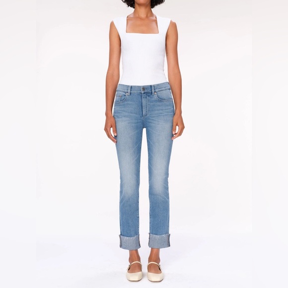 DL1961 Mara straight Light Blue crop Jeans premium sustainable denim 26 - Picture 1 of 7